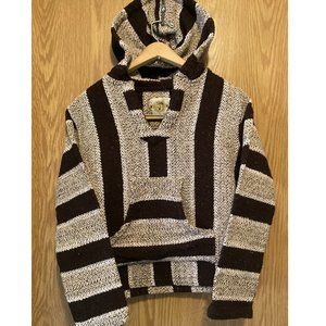 Earth Ragz Hooded Pullover Brown and Tan with Pink Stripes
